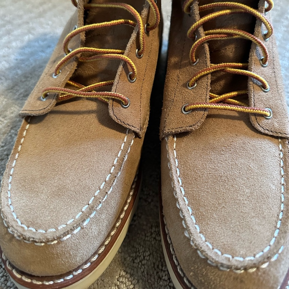 AS NEW women’s red wing moc toe boots 3376 sand Mojave rough out suede size 9.5 - Picture 5 of 14